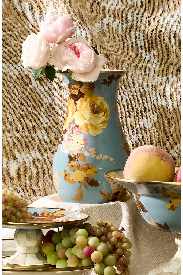 Wild Rose Tall Vase, Alternate, color, BLUE