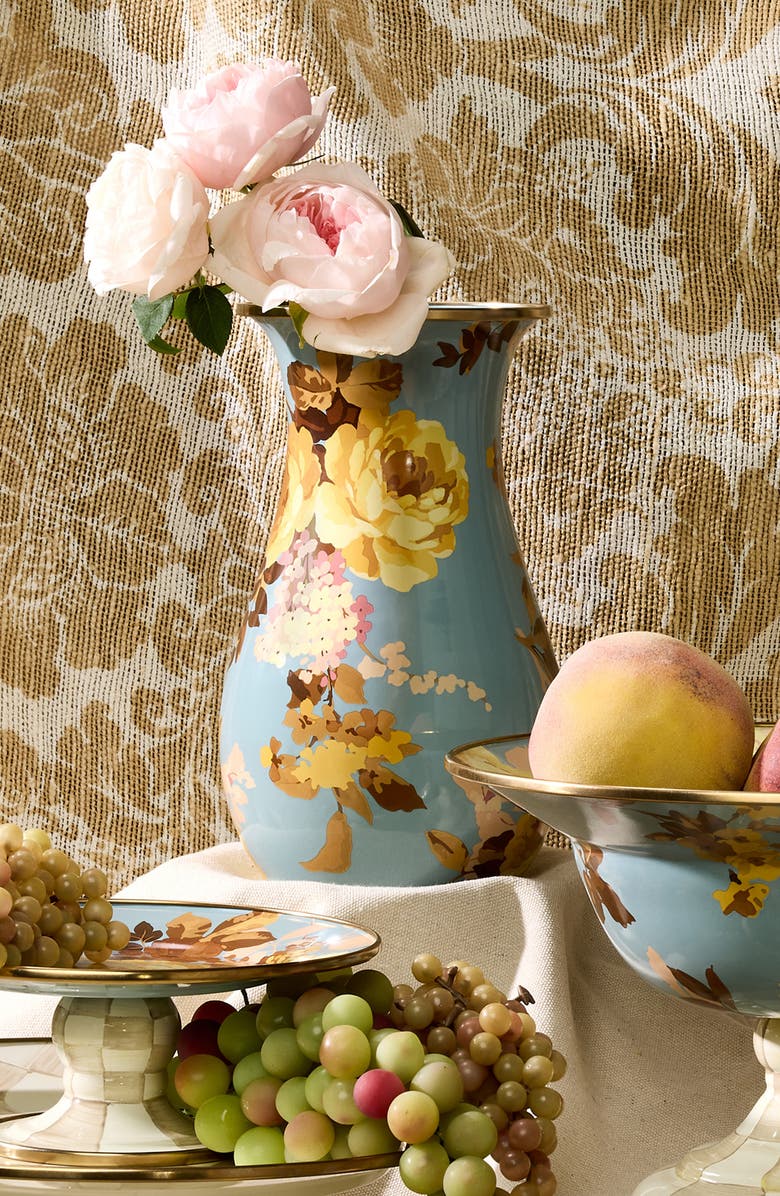 MACKENZIE CHILDS Wild Rose Tall Vase, Alternate, color, Blue