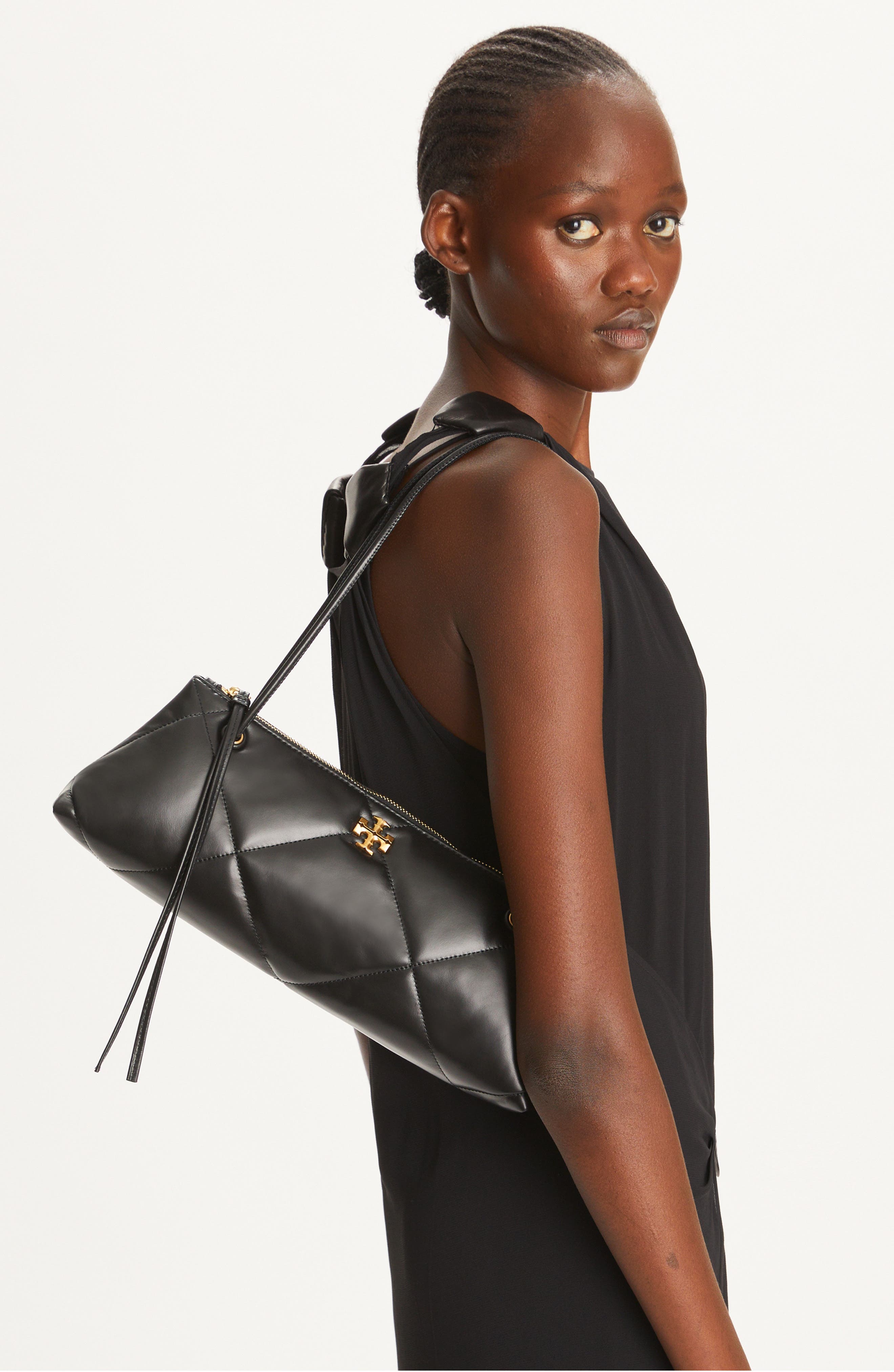 Tory Burch Kira Diamond Quilted East/West Leather Shoulder Bag, Alternate, color, 