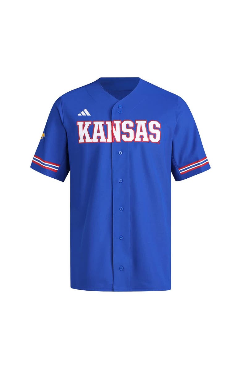 adidas Men's adidas Royal Kansas Jayhawks Replica Baseball Jersey, Alternate, color, Royal