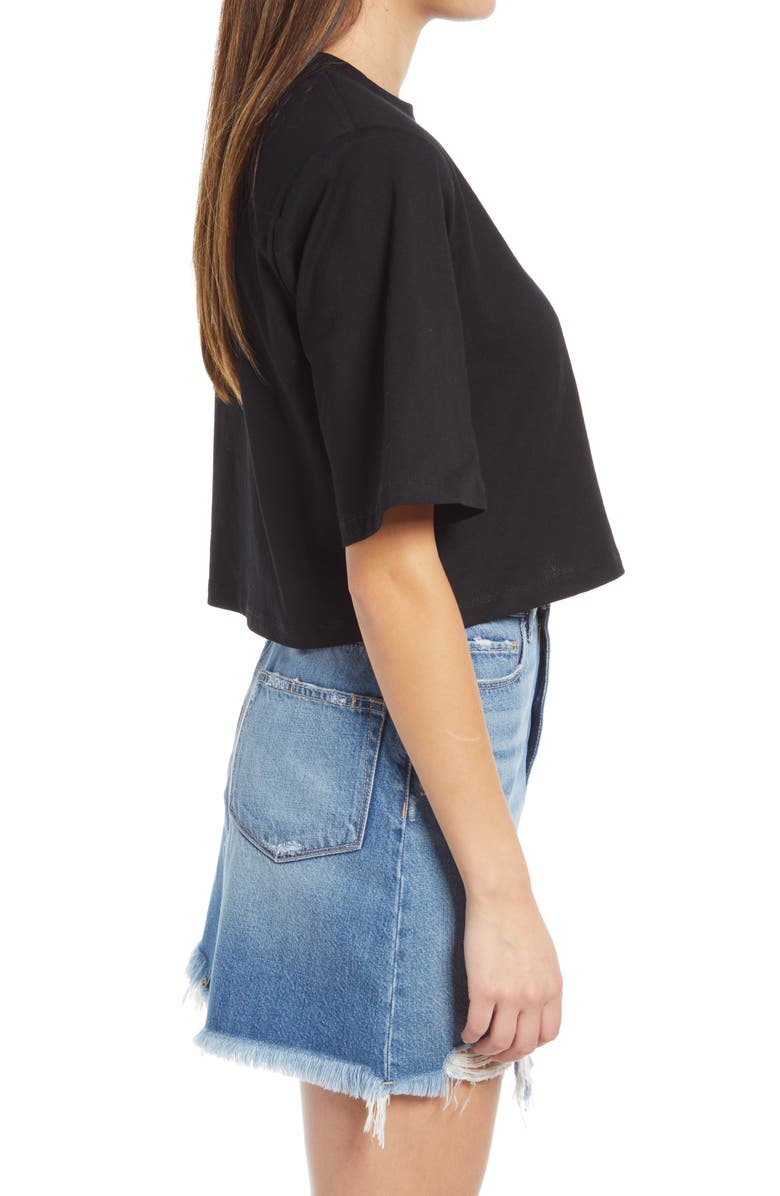 Endless Rose Shoulder Pad Crop T-Shirt, Alternate, color, 