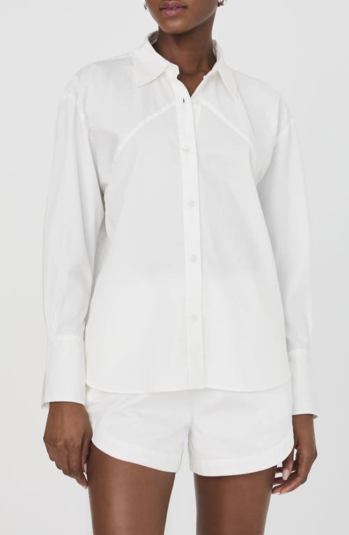 FRENCH CONNECTION FRENCH CONNECTION ALEXIS OVERSIZE CROSSOVER COTTON BUTTON-UP SHIRT