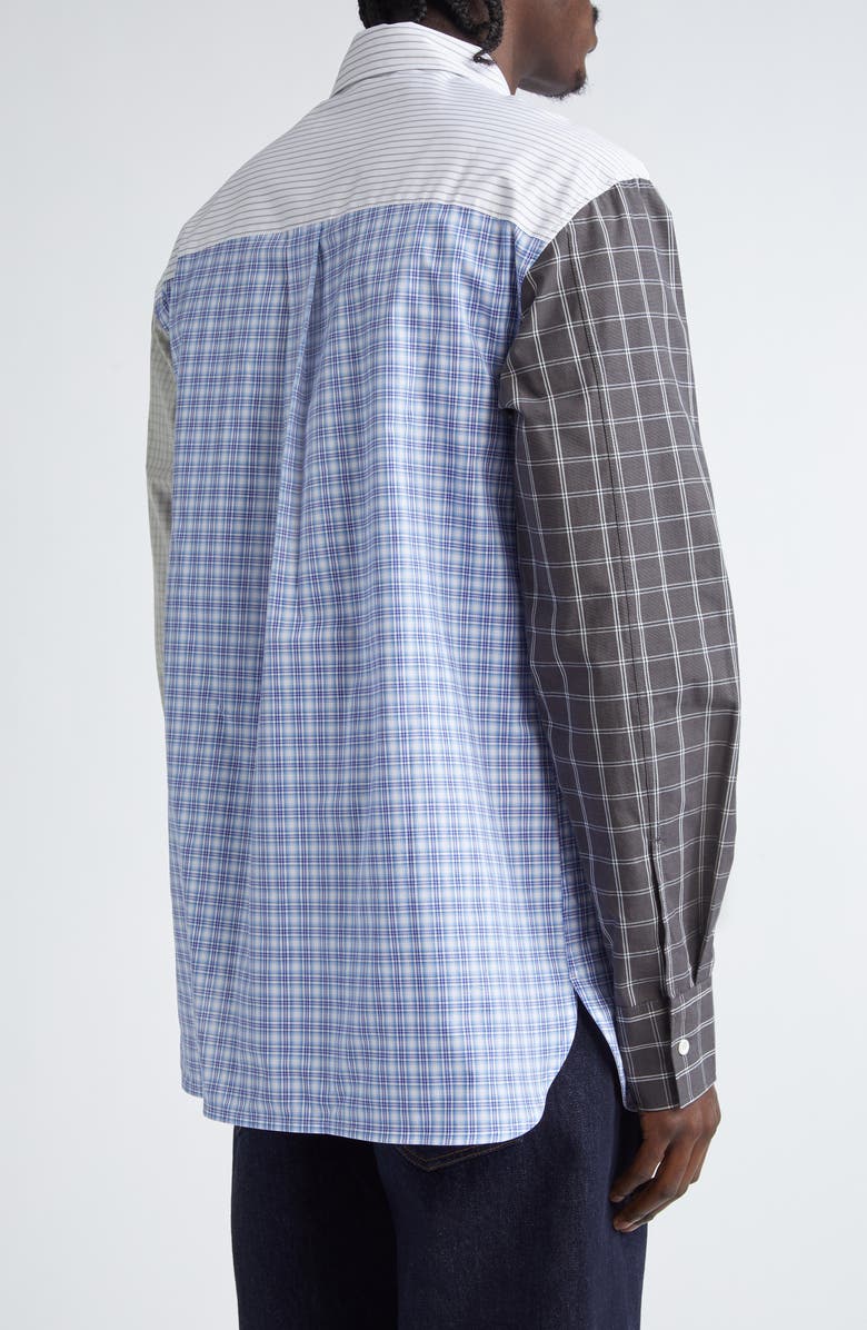 JW Anderson Patchwork Cotton Button-Up Shirt, Alternate, color, 