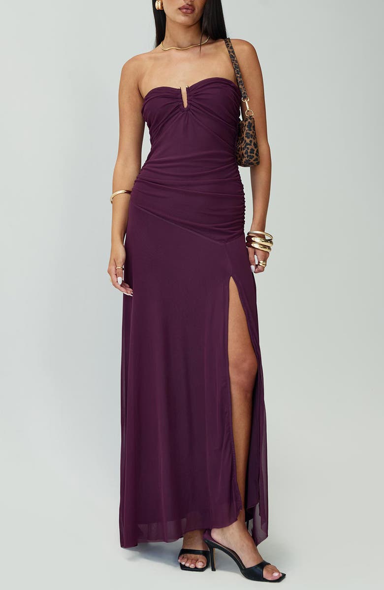 Princess Polly Barbarella Strapless Gown, Main, color, Purple