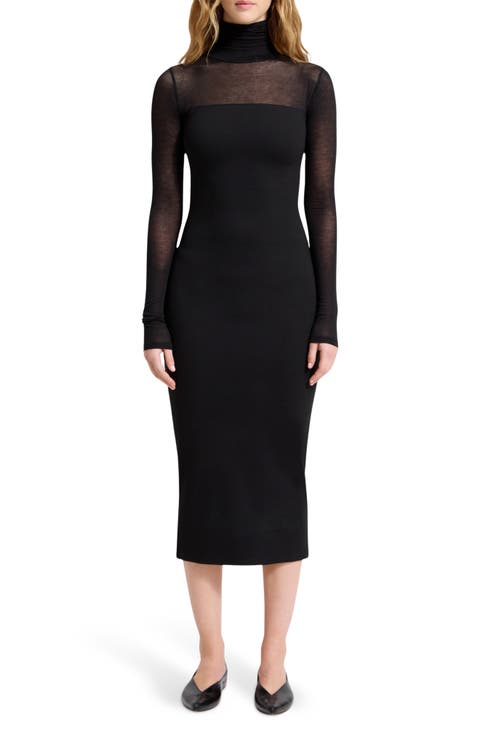 Marina Turtleneck Body-Con Midi Dress