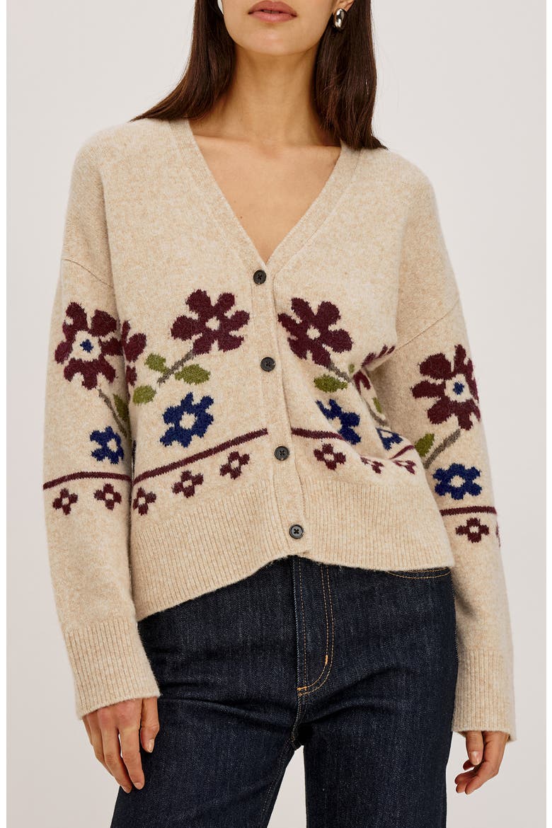 Saffron Floral Cardigan, Main, color, OAT FLORAL