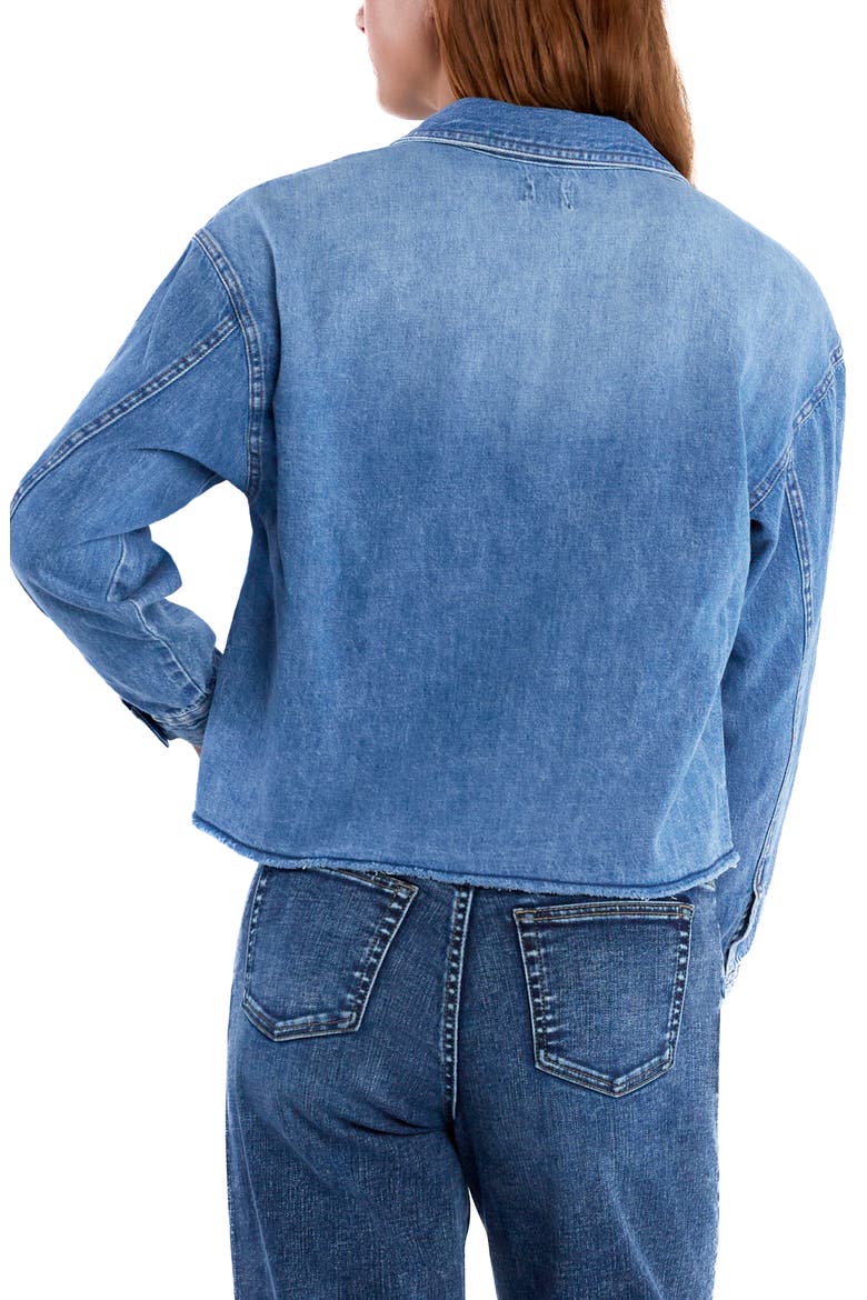 Emma Boxy Raw Hem Crop Denim Jacket, Alternate, color, EMMA BLUE