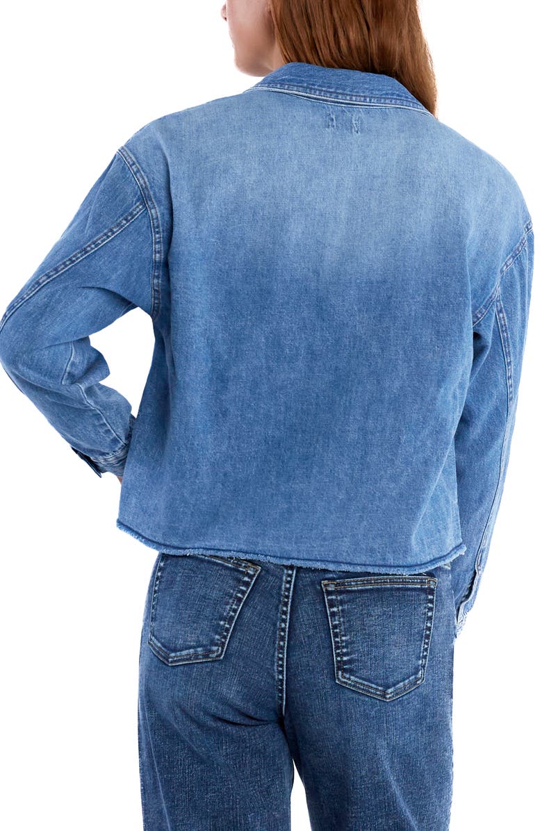 Wash Lab Denim Emma Boxy Raw Hem Crop Denim Jacket, Alternate, color, Emma Blue