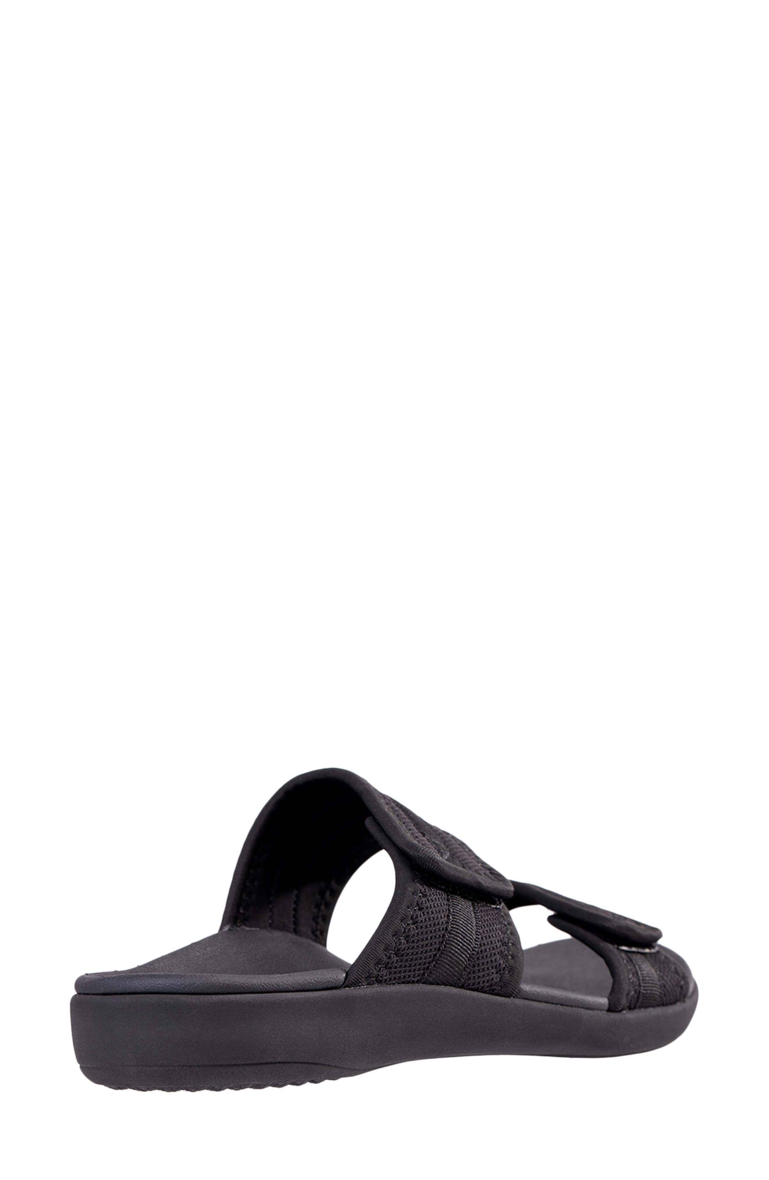 Elevate Double Strap Slide Sandal, Alternate, color, BLACK