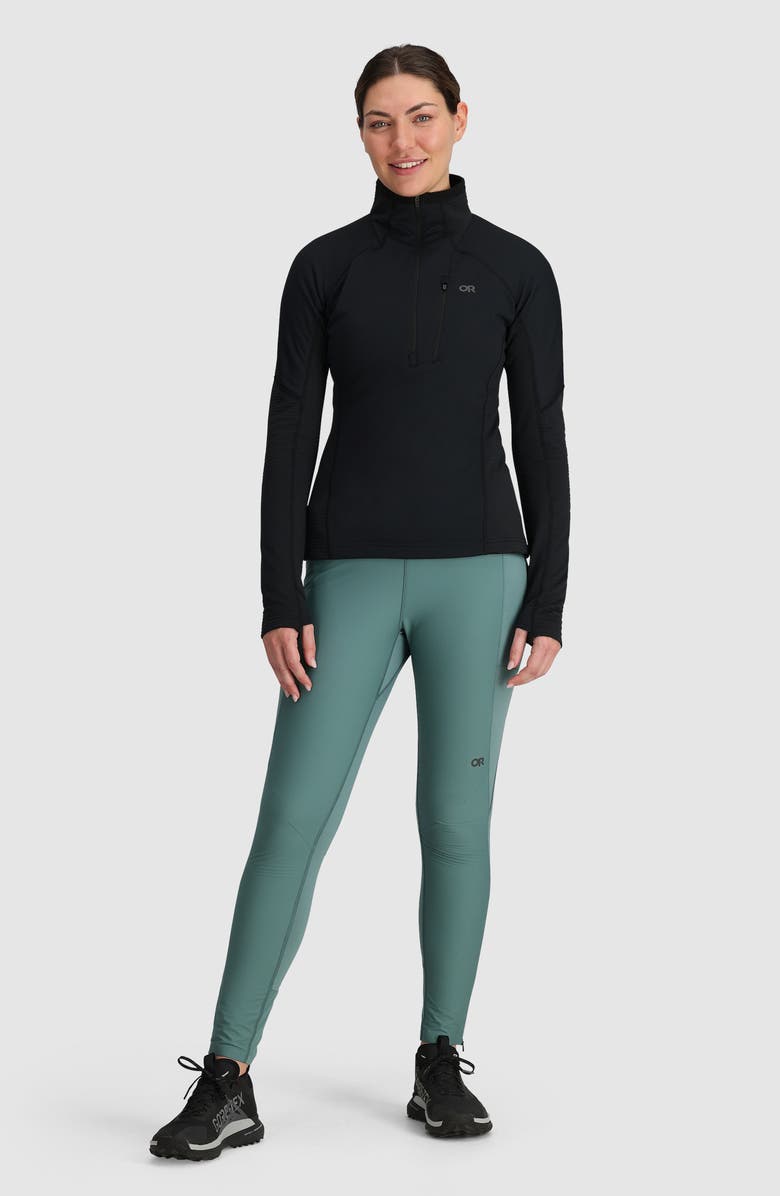 Outdoor Research Deviator Fleece Half Zip Pullover, Alternate, color, Black