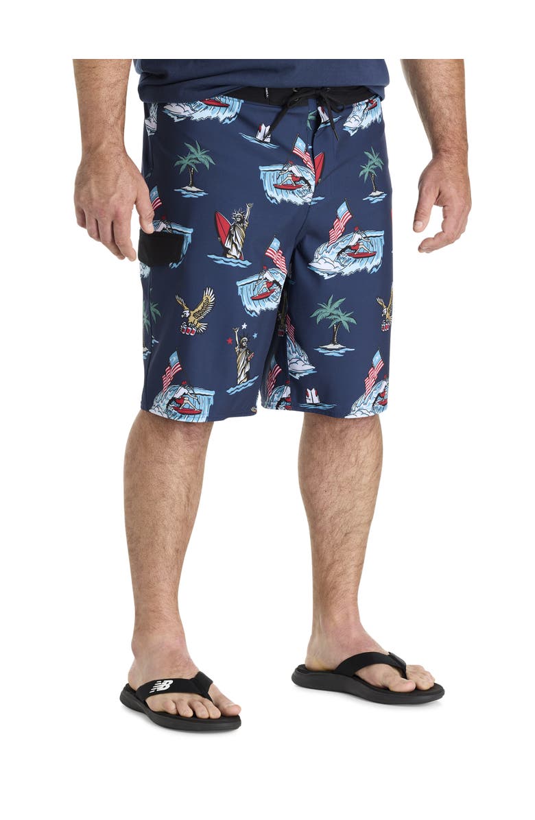 O'Neill Big & Tall Lennox USA Swim Trunks, Main, color, Navy