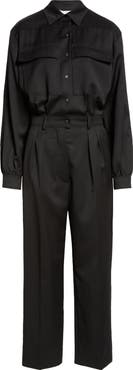 Max Mara Ragusa Pleated Virgin Wool Utility Jumpsuit