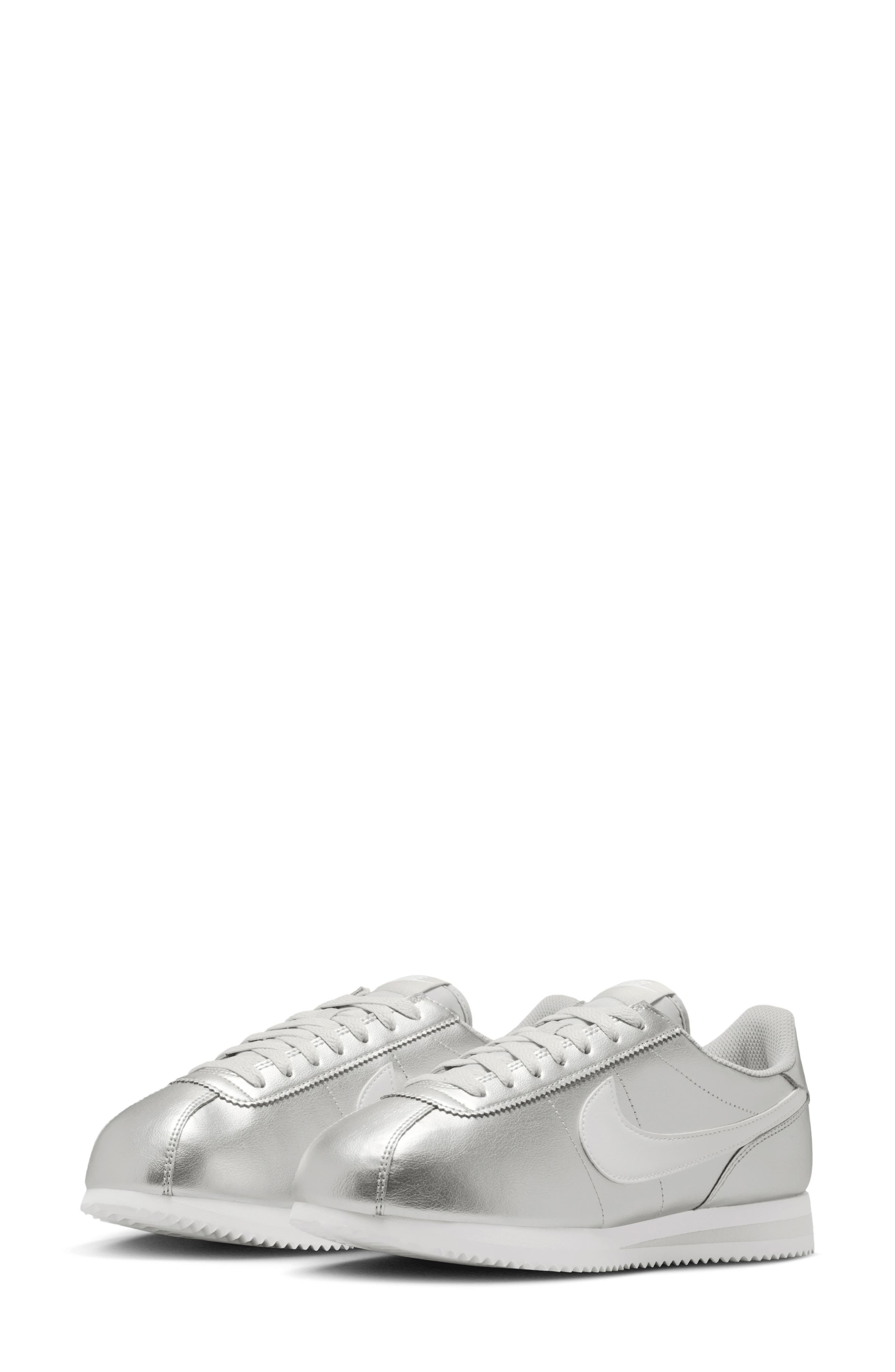 Nike Cortez Sneaker, Main, color, Metallic Silver/ Grey/ White