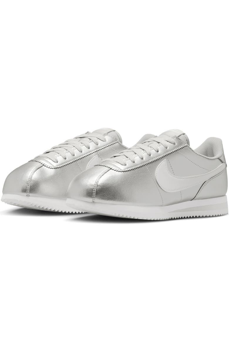 Nike Cortez Sneaker, Main, color, Metallic Silver/ Grey/ White