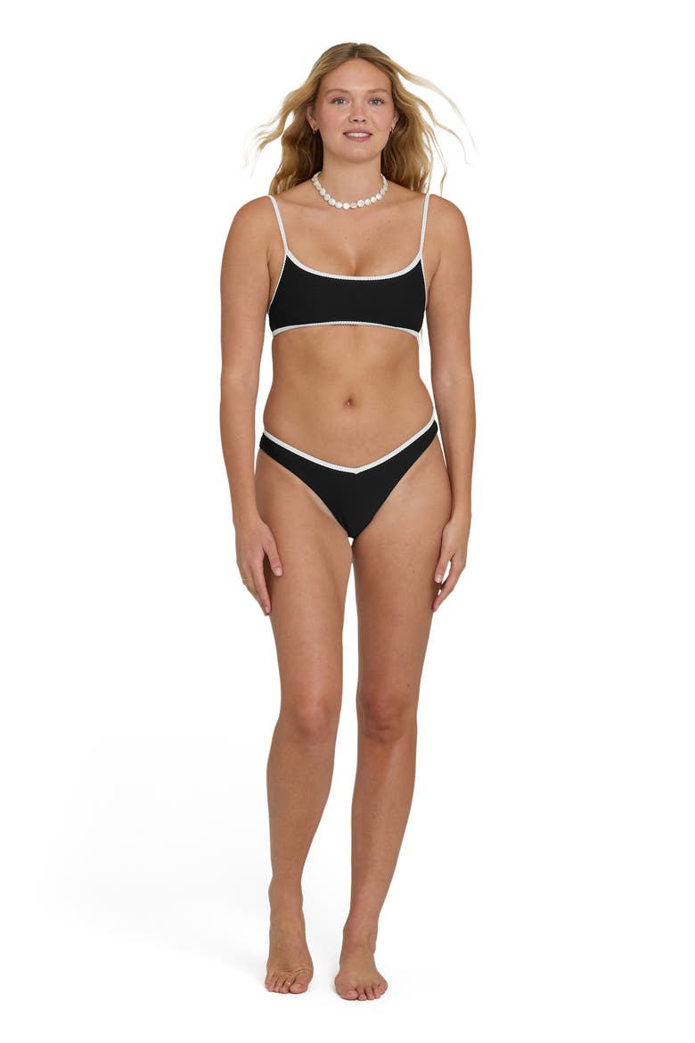 Tanlines Bound Jaclyn Crop Bikini Top, Alternate, color, BLACK PEBBLE
