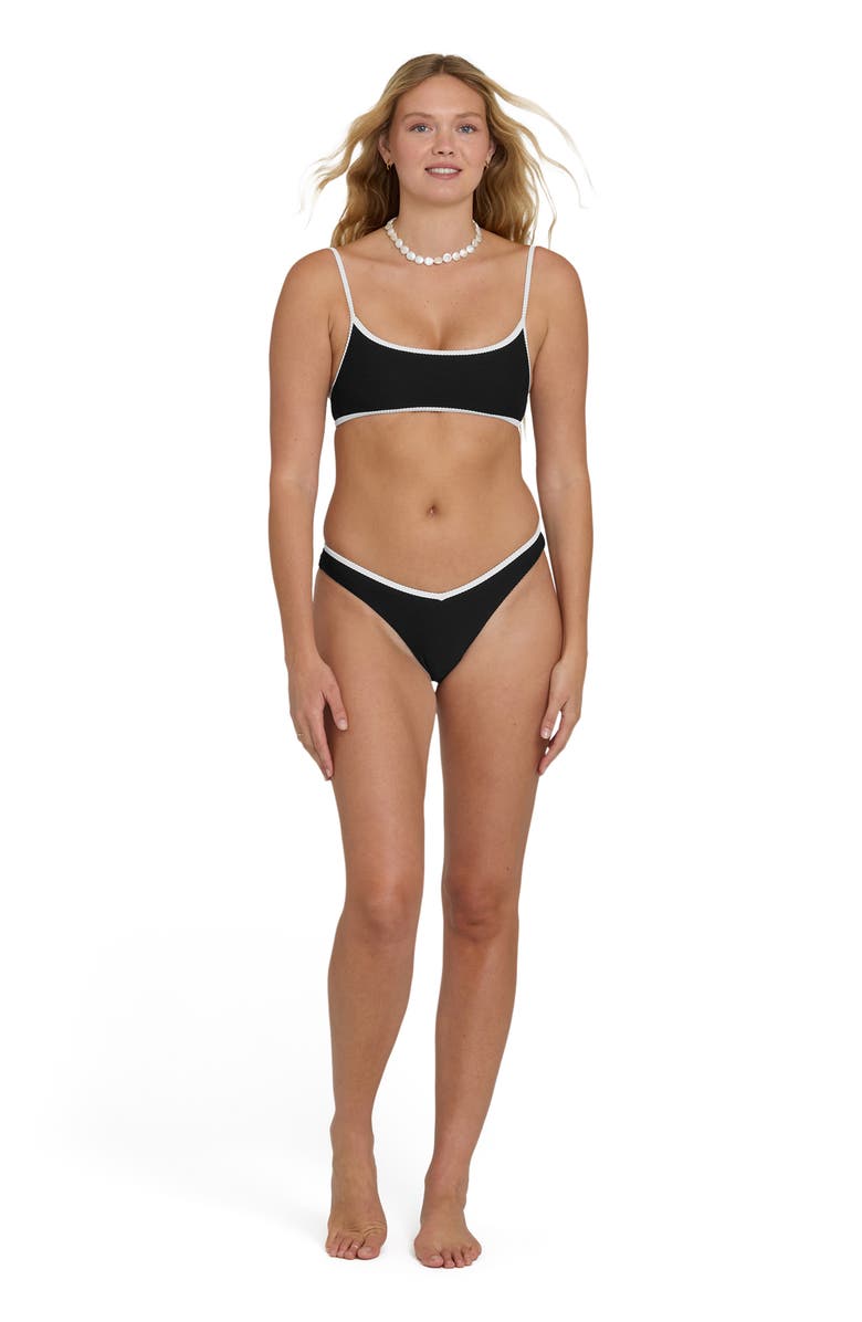 Billabong Tanlines Bound Jaclyn Crop Bikini Top, Alternate, color, Black Pebble