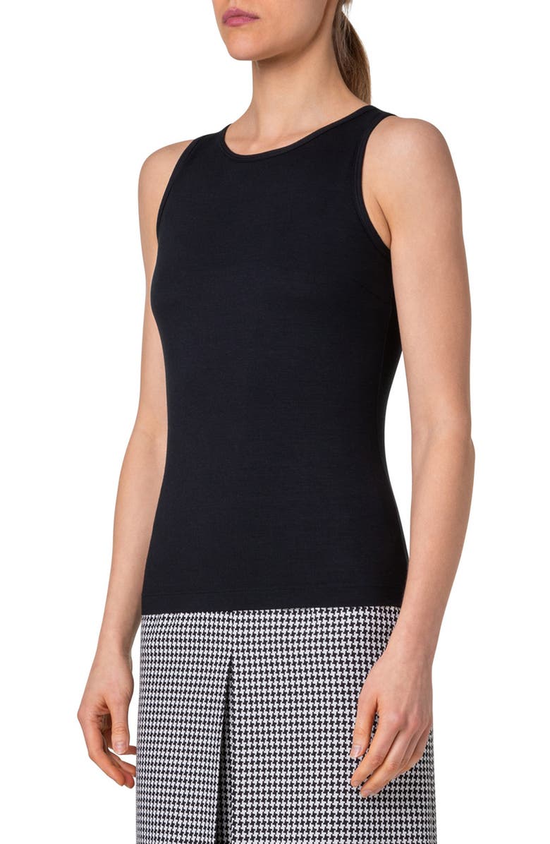 Akris punto Sleeveless Knit Top, Alternate, color, Black