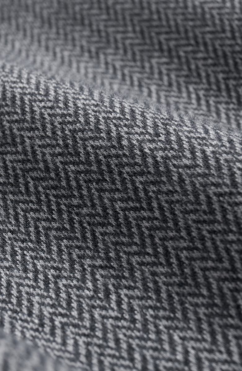 Brooks Brothers Herringbone Double Face Half Zip, Alternate, color, Gray