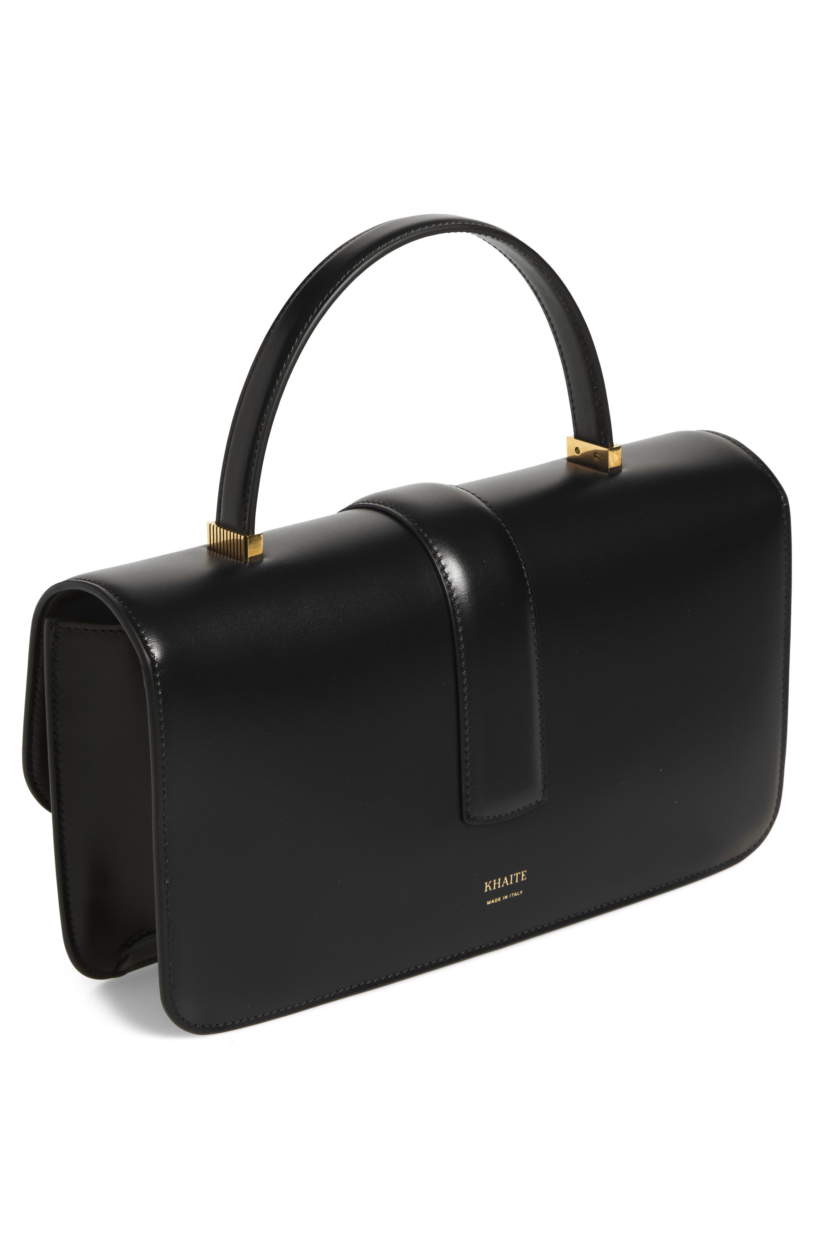 Blake Leather Top Handle Bag, Alternate, color, BLACK