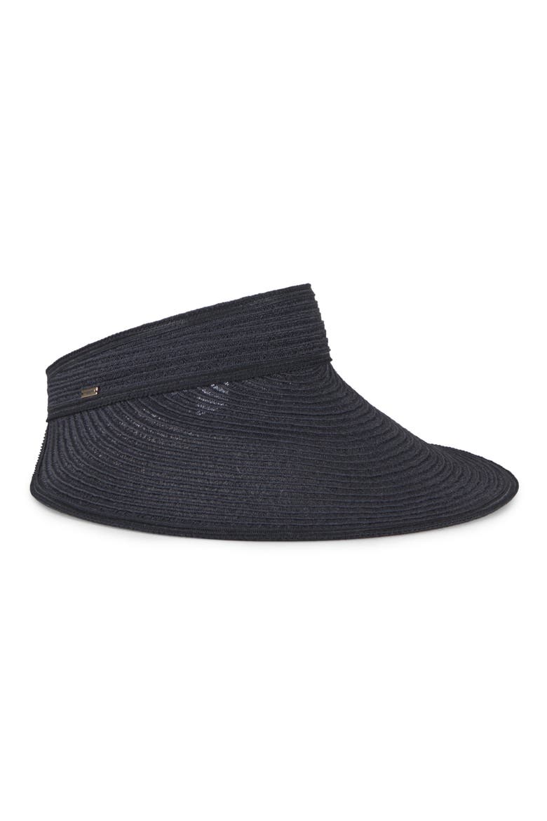 Trixie Wide Brim Packable Visor, Main, color, BLACK