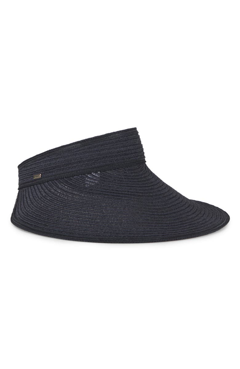 Eugenia Kim Trixie Wide Brim Packable Visor, Main, color, Black