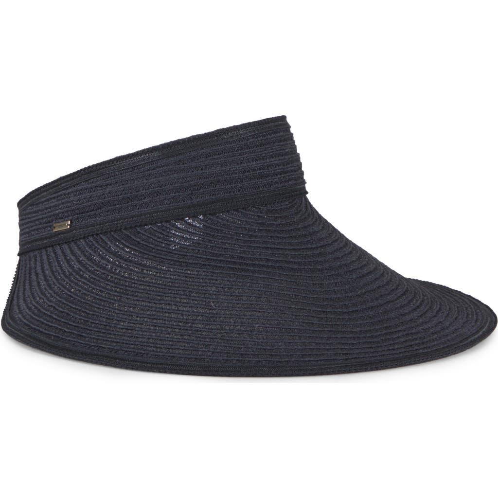 Eugenia Kim Trixie Wide Brim Packable Visor in Black at Nordstrom