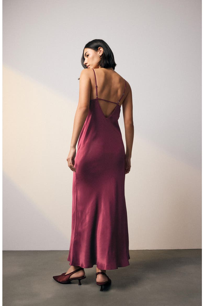 nordstrom satin slip dress Strappy Satin Maxi Slipdress (Women)