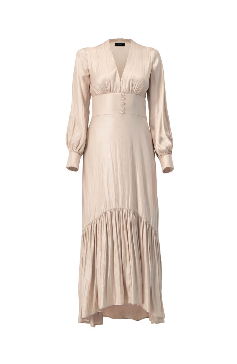 IVONNE V-Neck Long Sleeve Maxi Dress, Alternate, color, Natural