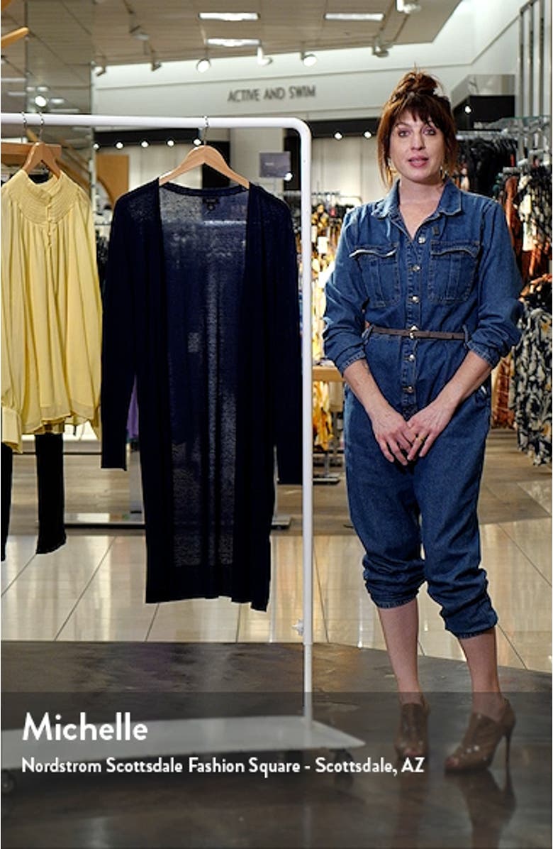 Split Side Linen Blend Long Cardigan, sales video thumbnail