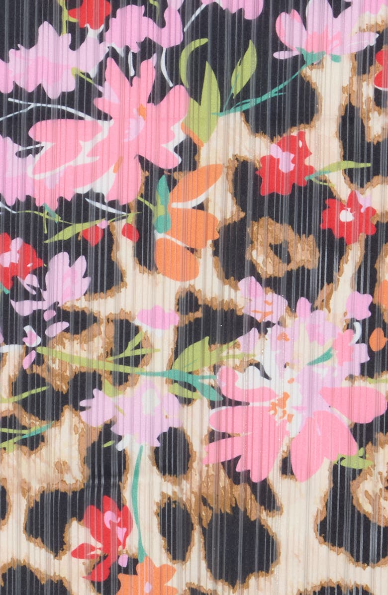 BCBG Ditsy Floral Animal Print Scarf, Alternate, color, Black/ Bright Floral