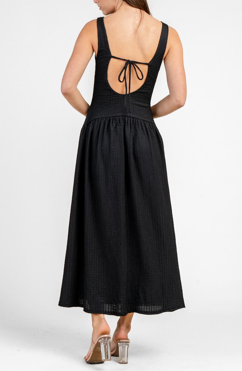 Beivy Square Neck Drop Waist Knit Maxi Dress, Alternate, color, Black