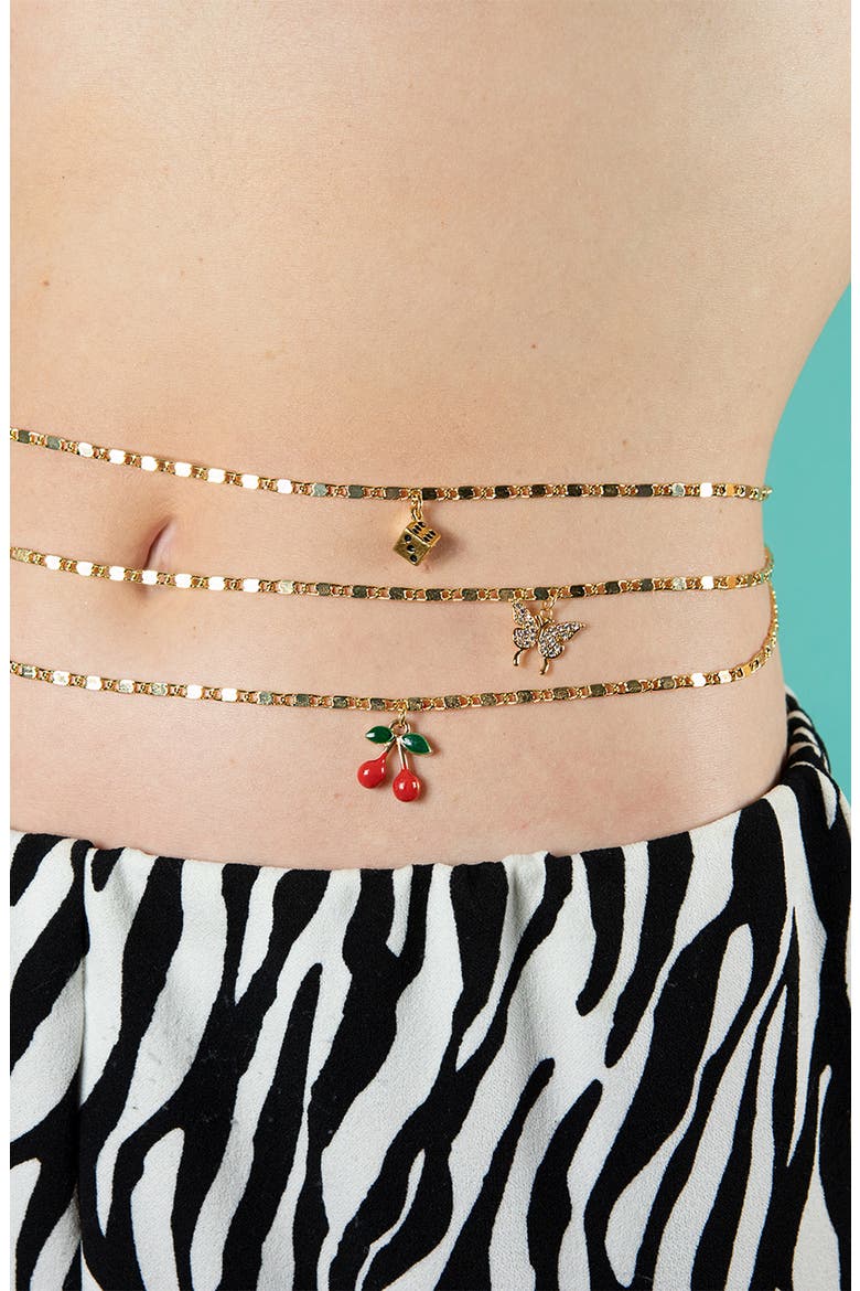 Mariposa Belly Chain, Alternate, color, SILVER