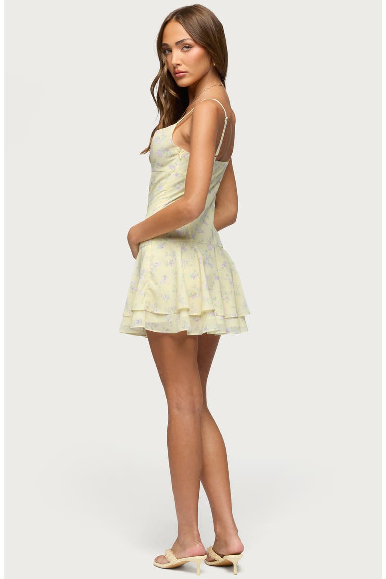 Daphna Floral Chiffon Minidress, Alternate, color, LIGHT-YELLOW