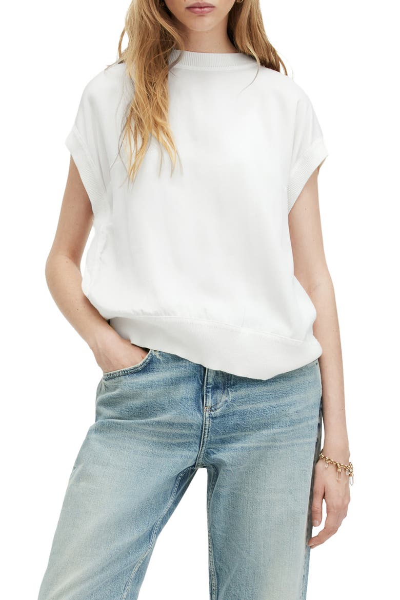 Marti Knit Back Top, Main, color, CHALK WHITE