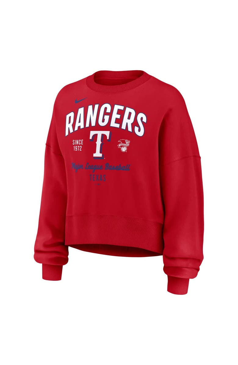 Nike Women
s Nike Red Texas Rangers Oversized High Hip Pullover Sweatshirt, Alternate, color, Red