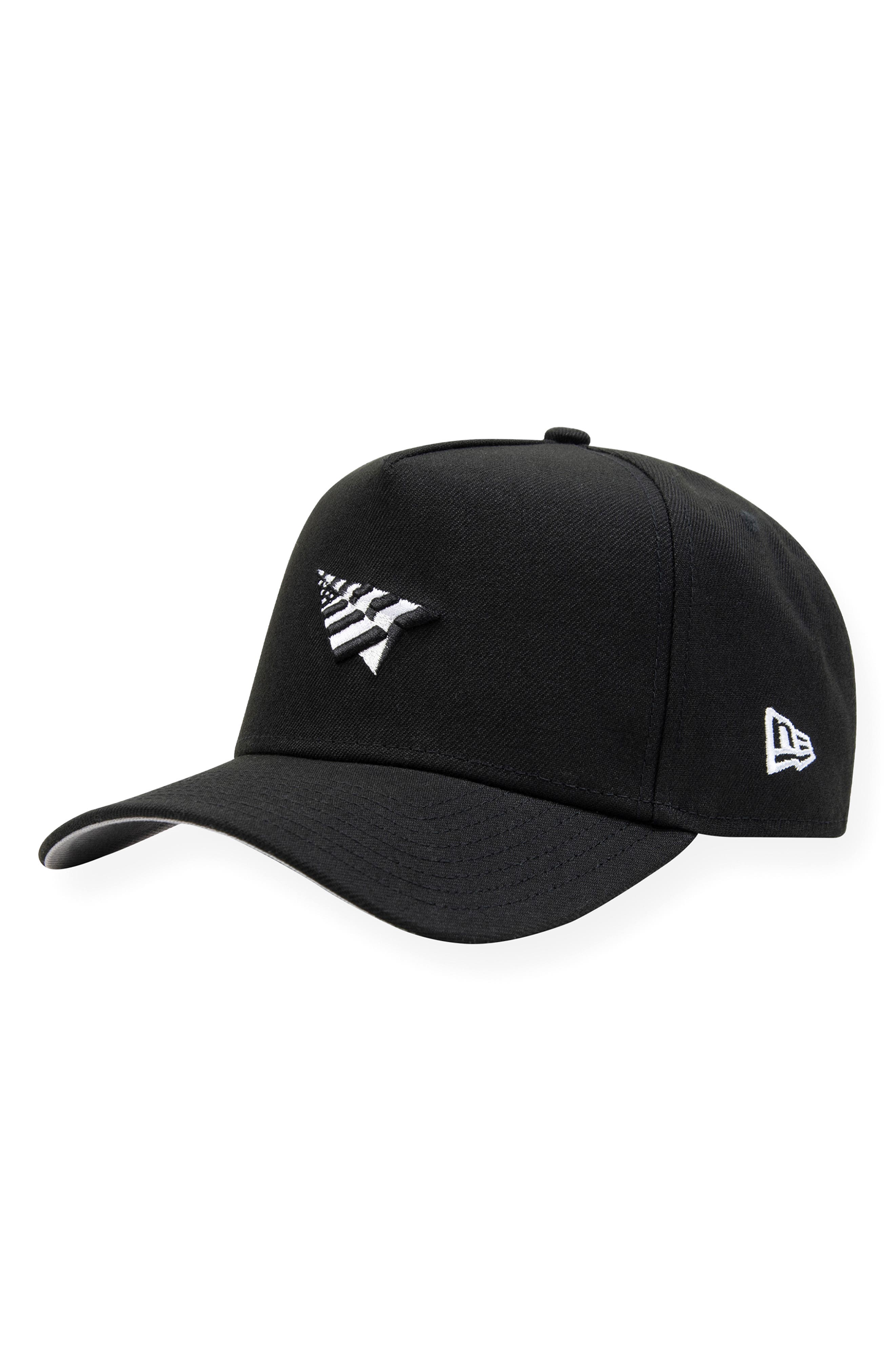 PAPER PLANES Logo 9FORTY A-Frame Snapback Cap in Black 