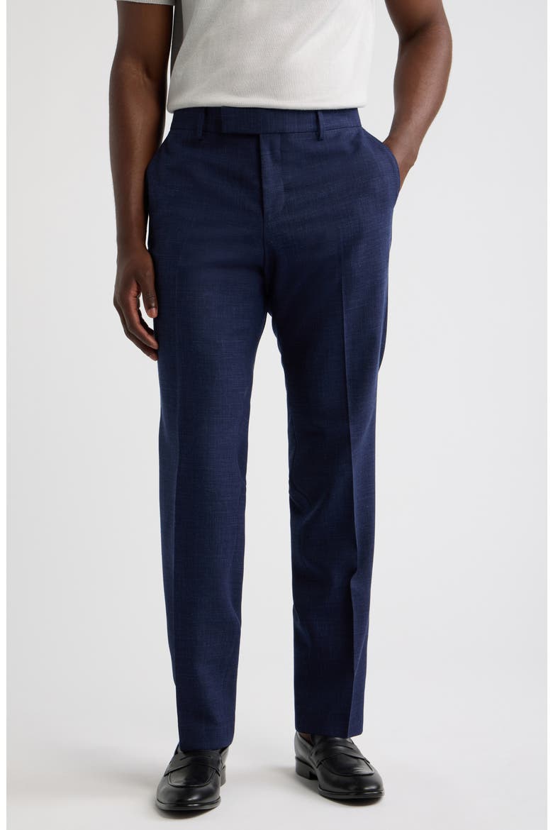 H-Genius Stretch Wool and Linen Trousers, Main, color, DARK BLUE