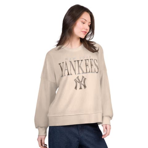 Women's G-III 4Her by Carl Banks Sand New York Yankees Oversized Vet II Sweatshirt