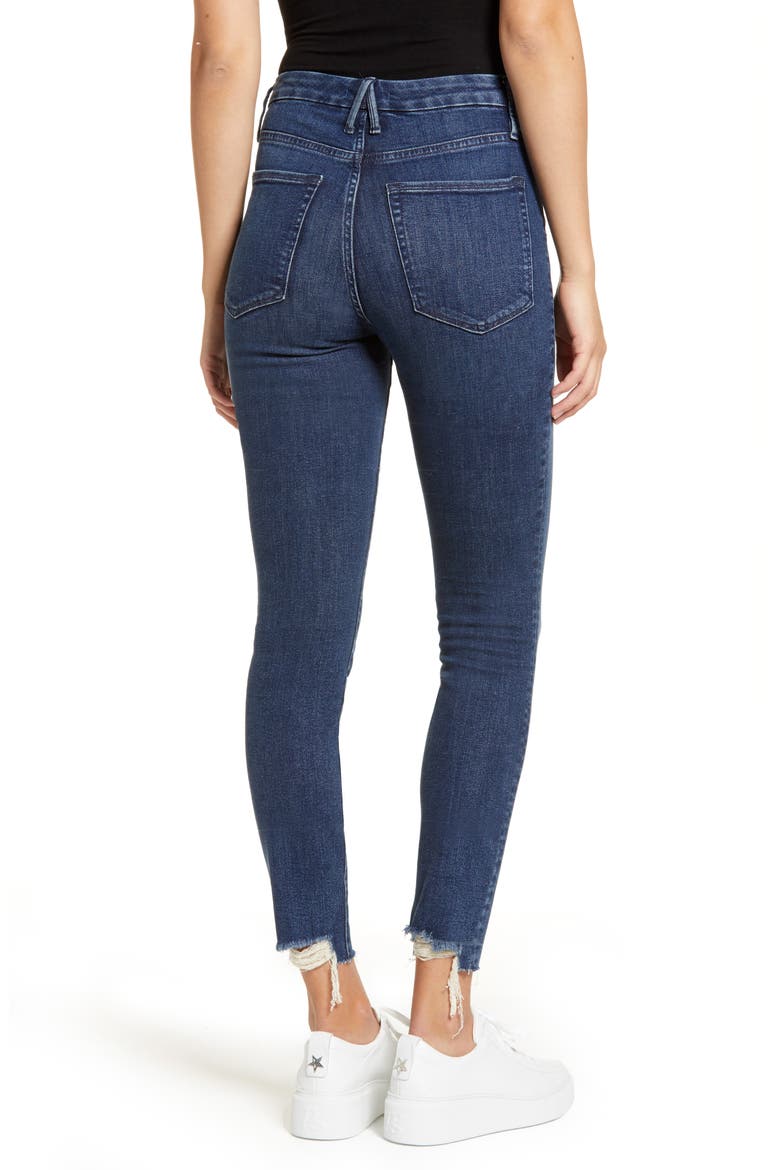 Good Legs High Waist Raw Hem Skinny Jeans, Alternate, color, BLUE701