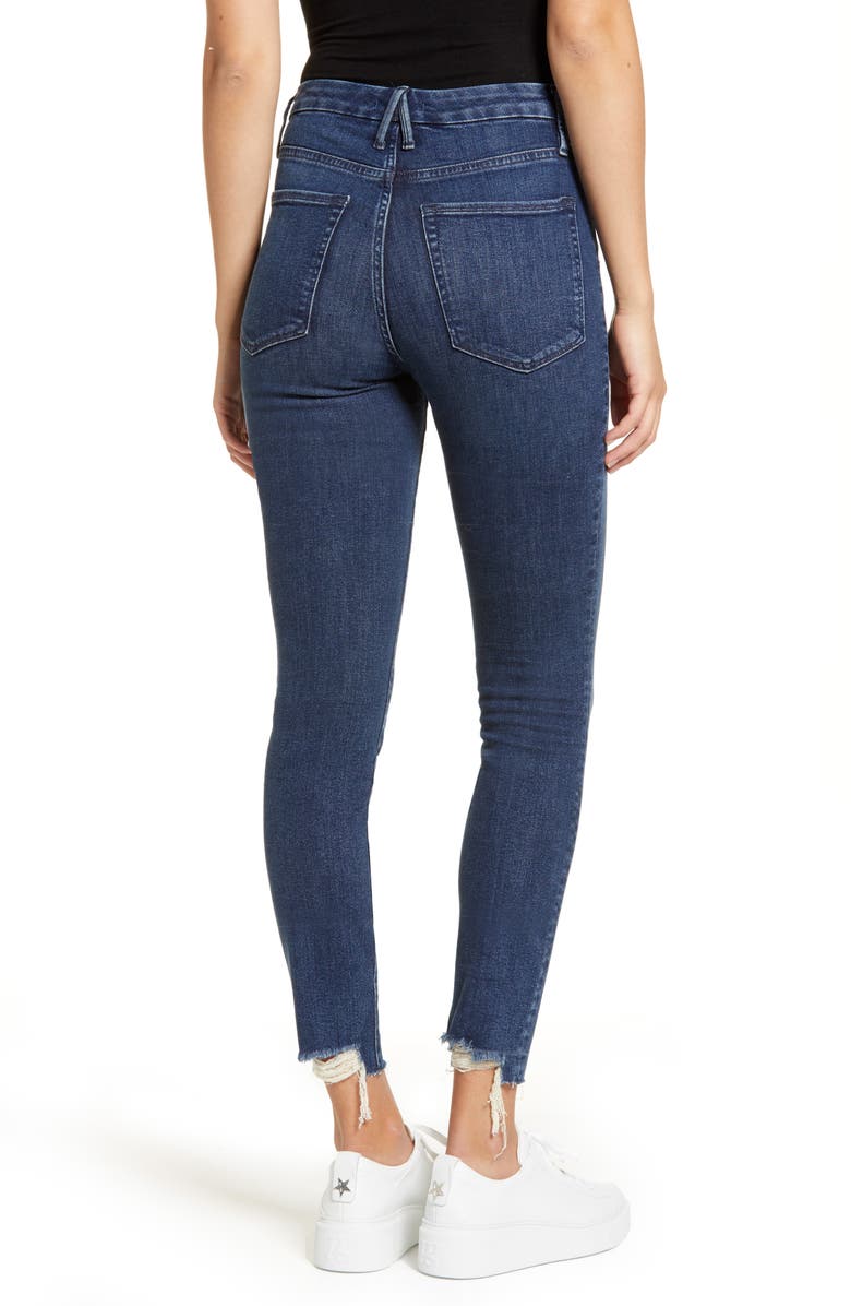 Good American Good Legs High Waist Raw Hem Skinny Jeans, Alternate, color,
