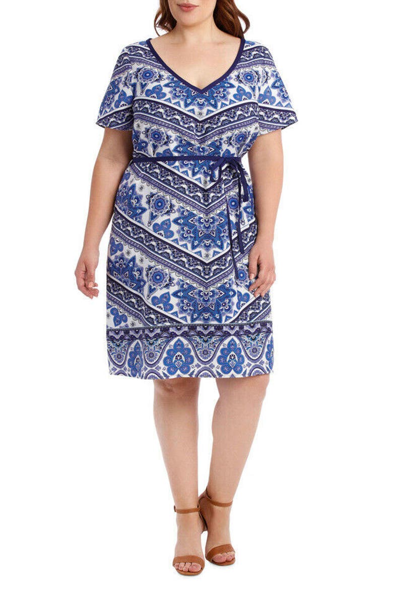 Morocco Short Sleeve Dress, Main, color, PRINT
