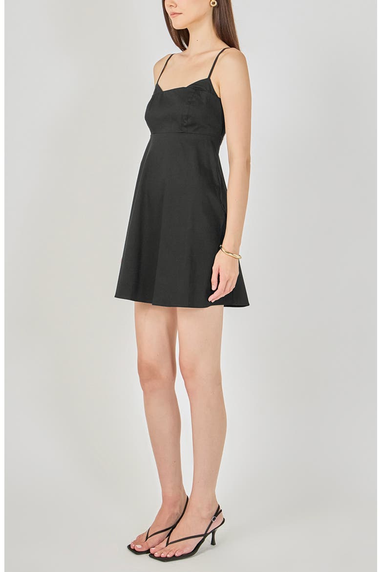 Spaghetti Strap Minidress, Alternate, color, BLACK