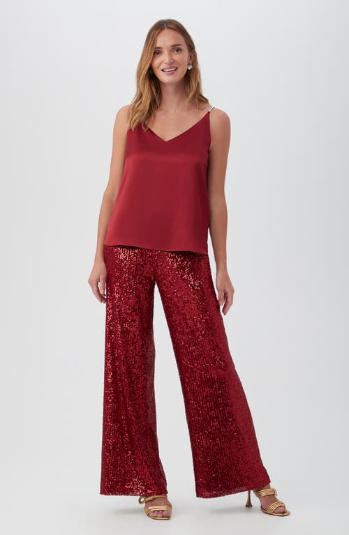 Shop Trina Turk Sella Rhinestone Camisole In Ruqa Red