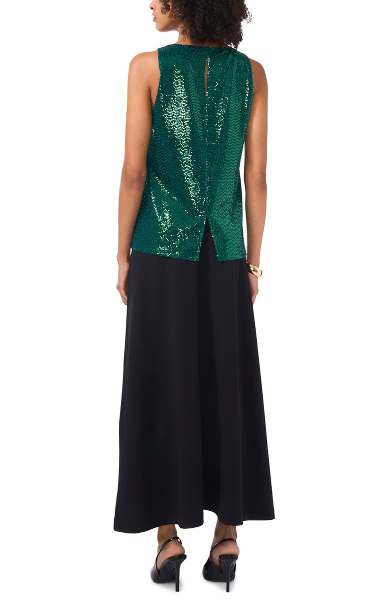 Vince Camuto Sequin Sleeveless Top, Alternate, color, Arresting Emerald