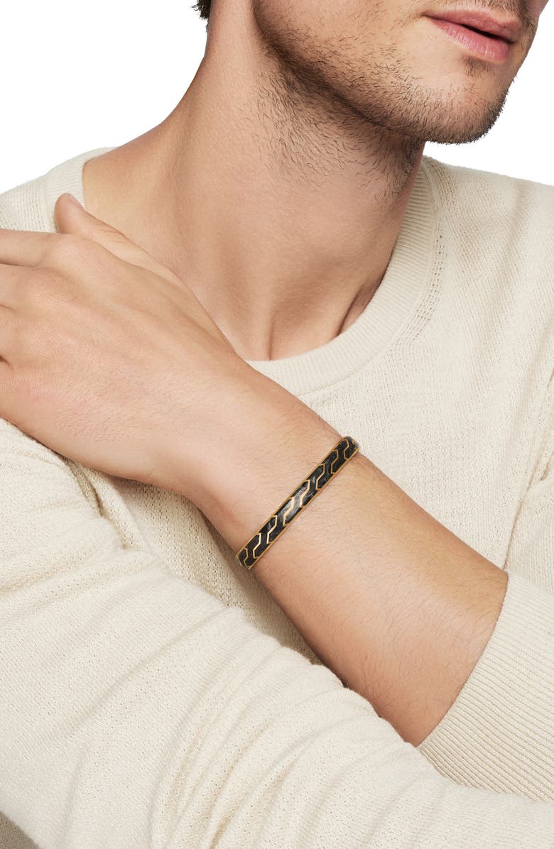 David Yurman Forged Carbon Cuff Bracelet in 18K Yellow Gold, 8.5mm, Alternate, color, Forged Carbon?