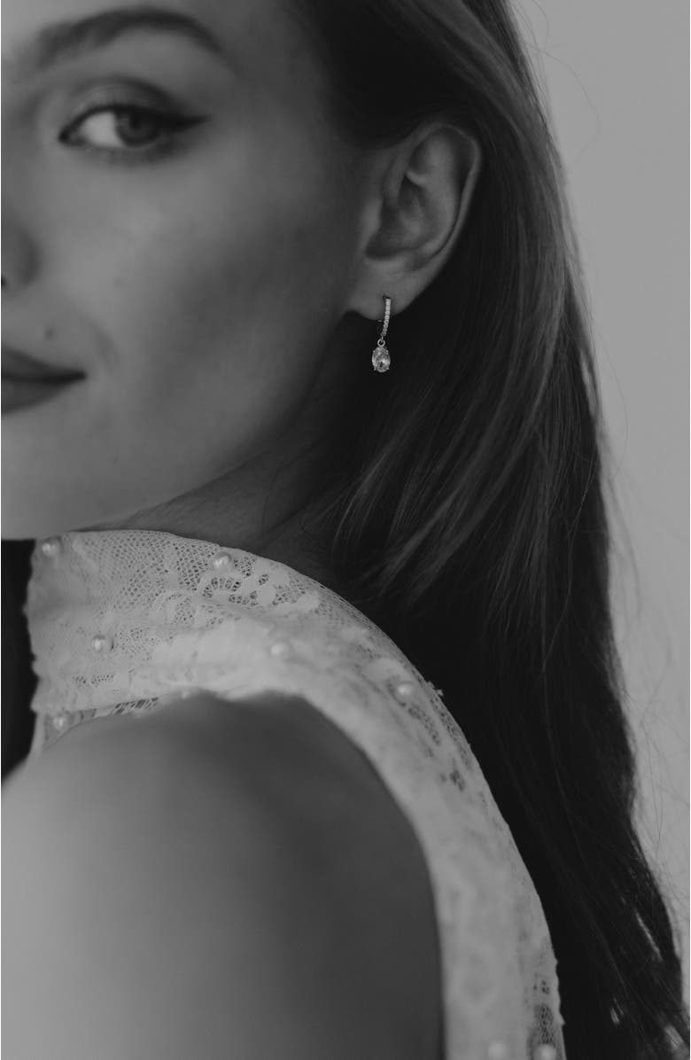 Untamed Petals Duchess Crystal Drop Earrings, Alternate, color, Silver