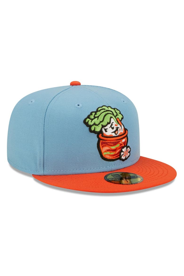 Men's New Era Light Blue Montgomery Biscuits Montgomery Kimchi Theme Night 59FIFTY Fitted Hat, Alternate, color, Light Blue