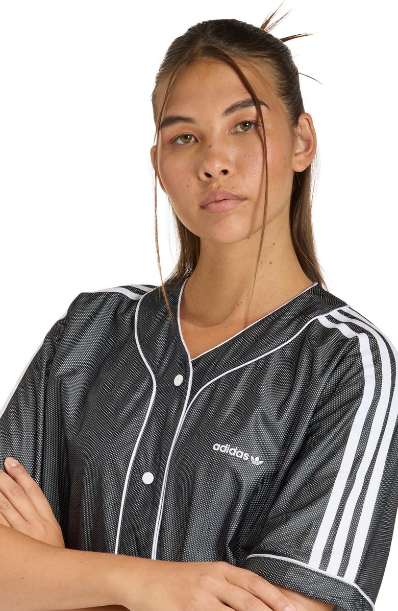 adidas Originals Baseball Oversize Shirt, Alternate, color, Black