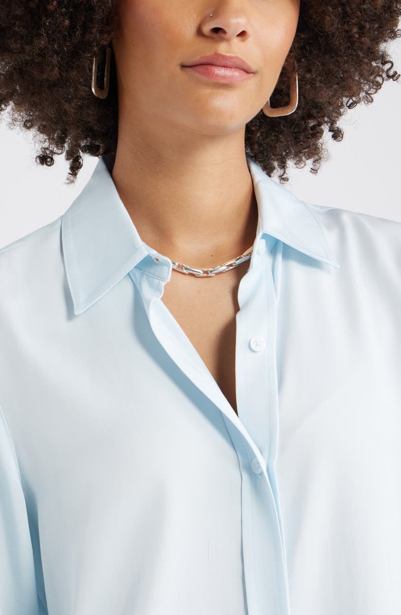 Open Edit Relaxed Fit Long Sleeve Button-Up Shirt, Alternate, color, Blue Delicate