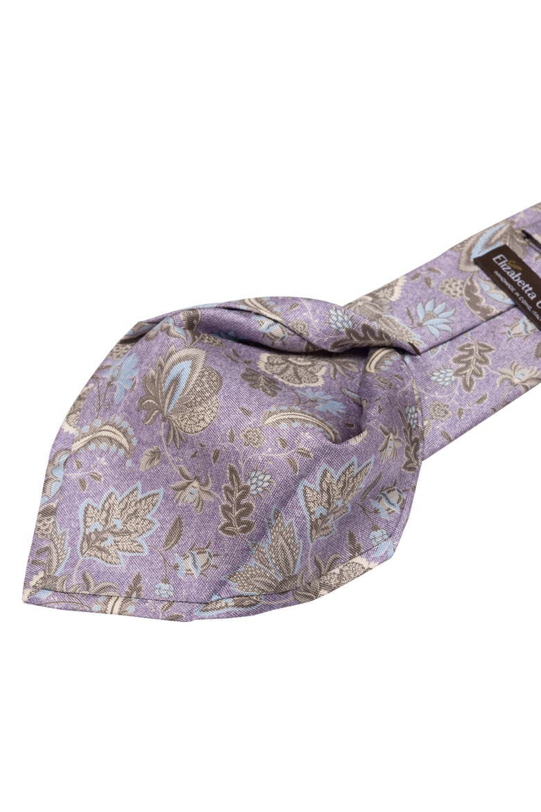 Medici - Printed Silk Tie for Men, Alternate, color, Lavender